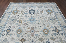 9x12 Beige, Brown, Gray Color Hand Knotted Oushak Wool Transitional Oriental Rug