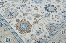 9x12 Beige, Brown, Gray Color Hand Knotted Oushak Wool Transitional Oriental Rug