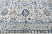 9x12 Beige, Brown, Gray Color Hand Knotted Oushak Wool Transitional Oriental Rug