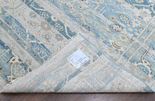 8'6x11'6 Aqua, Gray, Beige Color Hand Knotted Oushak Wool Transitional Oriental Rug