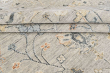 2'7"x8'5" Hand Knotted Wool Mint, Gray Oushak Transitional Rug