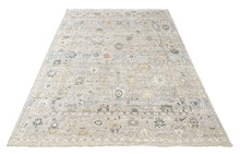 2'7"x8'5" Hand Knotted Wool Mint, Gray Oushak Transitional Rug