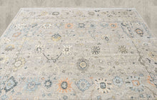 2'7"x8'5" Hand Knotted Wool Mint, Gray Oushak Transitional Rug