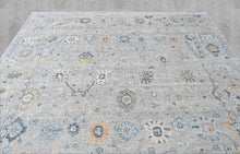 Multi Size Gray Slate Beige Color Hand Knotted Oushak Wool Transitional Oriental Rug