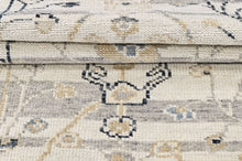 2'7"x8'5" Hand Knotted Wool Mint, Gray Oushak Transitional Rug
