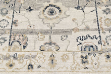 2'7"x8'5" Hand Knotted Wool Mint, Gray Oushak Transitional Rug