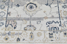 2'7"x8'5" Hand Knotted Wool Mint Oushak Transitional Rug