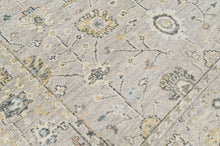 2'7"x8'5" Hand Knotted Wool Mint, Gray Oushak Transitional Rug