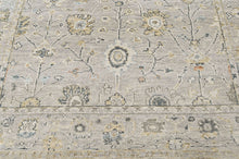 2'7"x8'5" Hand Knotted Wool Mint, Gray Oushak Transitional Rug