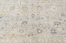 2'7"x8'5" Hand Knotted Wool Mint, Gray Oushak Transitional Rug