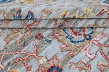 9x12 Slate, Gray, Blue Color Hand Knotted Oushak Wool Transitional Oriental Rug