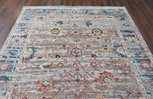 9x12 Slate, Gray, Blue Color Hand Knotted Oushak Wool Transitional Oriental Rug