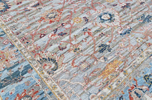 9x12 Slate, Gray, Blue Color Hand Knotted Oushak Wool Transitional Oriental Rug