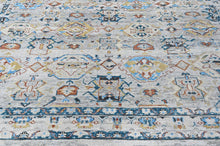 9x12 Slate, Gray, Aqua Color Hand Knotted Oushak Wool Transitional Oriental Rug