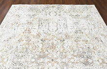 9x12 Ivory, Beige, Multi Color Power Loom Oushak Wool Modern Oriental Rug