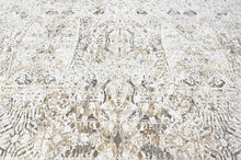 9x12 Ivory, Beige, Multi Color Power Loom Oushak Wool Modern Oriental Rug