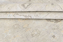 13x19 Hand Knotted Wool Beige, Gray Oushak Transitional Rug
