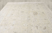 13x19 Hand Knotted Wool Beige, Gray Oushak Transitional Rug