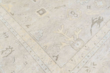 13x19 Hand Knotted Wool Beige, Gray Oushak Transitional Rug