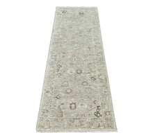 2'6''x8 Hand Knotted Wool Gray, Beige Oushak Transitional Rug