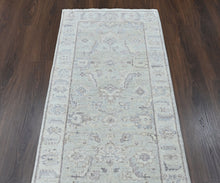 2'6x8 Tone on Tone Gray, , Color Hand Knotted Oushak Wool Transitional Oriental Rug