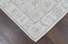 2'6x8 Tone on Tone Gray, , Color Hand Knotted Oushak Wool Transitional Oriental Rug
