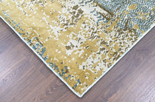 9x12 Beige, Gray, Gold Color Power Loom Oushak Wool Modern Oriental Rug