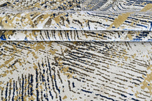9x12 Beige, Navy, Gold Color Power Loom Oushak Wool Modern Oriental Rug