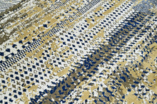 9x12 Beige, Navy, Gold Color Power Loom Oushak Wool Modern Oriental Rug