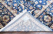 9x12 Navy, Ivory, Aqua Color Power Loom Oushak Wool Traditional Oriental Rug