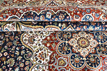 9x12 Navy, Red, Ivory Color Power Loom Oushak Wool Traditional Oriental Rug