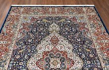 9x12 Navy, Red, Ivory Color Power Loom Oushak Wool Traditional Oriental Rug