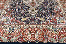 9x12 Navy, Red, Ivory Color Power Loom Oushak Wool Traditional Oriental Rug