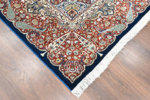 9x12 Navy, Red, Ivory Color Power Loom Oushak Wool Traditional Oriental Rug