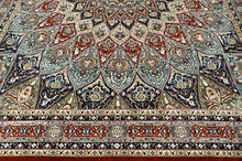 9x12 Red, Blue, Ivory Color Power Loom Oushak Wool Traditional Oriental Rug