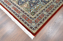 9x12 Red, Blue, Ivory Color Power Loom Oushak Wool Traditional Oriental Rug
