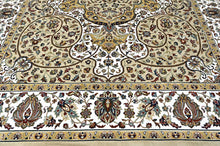 9x12 Light Gold, Ivory, Brown Color Power Loom Oushak Wool Traditional Oriental Rug