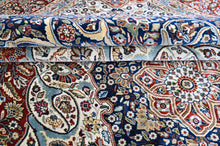 9x12 Red, Ivory, Aqua Color Power Loom Oushak Wool Traditional Oriental Rug