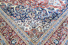 9x12 Red, Ivory, Aqua Color Power Loom Oushak Wool Traditional Oriental Rug