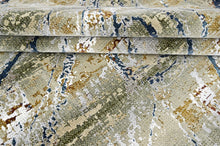 9x12 Gray, Gold, Blue Color Power Loom Oushak Wool Modern Oriental Rug