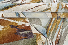 9x12 Ivory, Gray, Gold Color Power Loom Oushak Wool Modern Oriental Rug