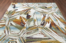 9x12 Ivory, Gray, Gold Color Power Loom Oushak Wool Modern Oriental Rug
