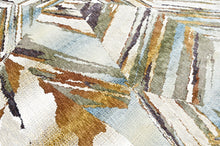 9x12 Ivory, Gray, Gold Color Power Loom Oushak Wool Modern Oriental Rug