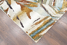9x12 Ivory, Gray, Gold Color Power Loom Oushak Wool Modern Oriental Rug