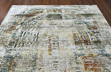 9x12 Gray, Beige, Burnt Orange Color Power Loom Oushak Wool Modern Oriental Rug