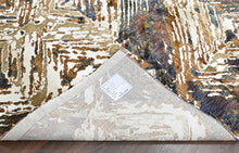 9x12 Ivory, Gold, Blue Color Power Loom Oushak Wool Modern Oriental Rug