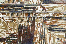 9x12 Ivory, Gold, Blue Color Power Loom Oushak Wool Modern Oriental Rug