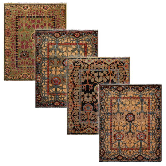 LoomBloom Multi Color 8x10 Hand Knotted Arts & Crafts/Mission Stained Glass Oushak Wool Oriental Area Rug