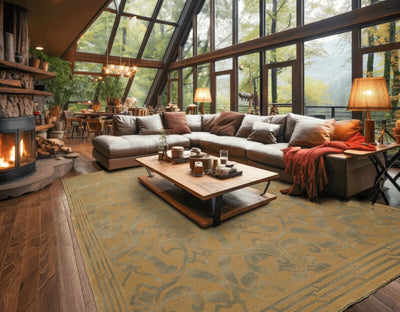 9x12 Tan Asmara French Aubusson Savonnerie Hand Knotted Wool Area Rug plush pile - Oriental Rug Of Houston