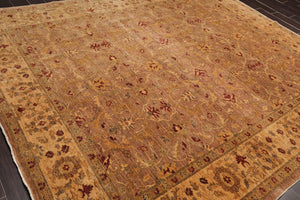 8x10 Brown, Gold Color Hand Knotted Persian 100% Wool Traditional Oriental Rug